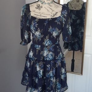 Blue floral dress